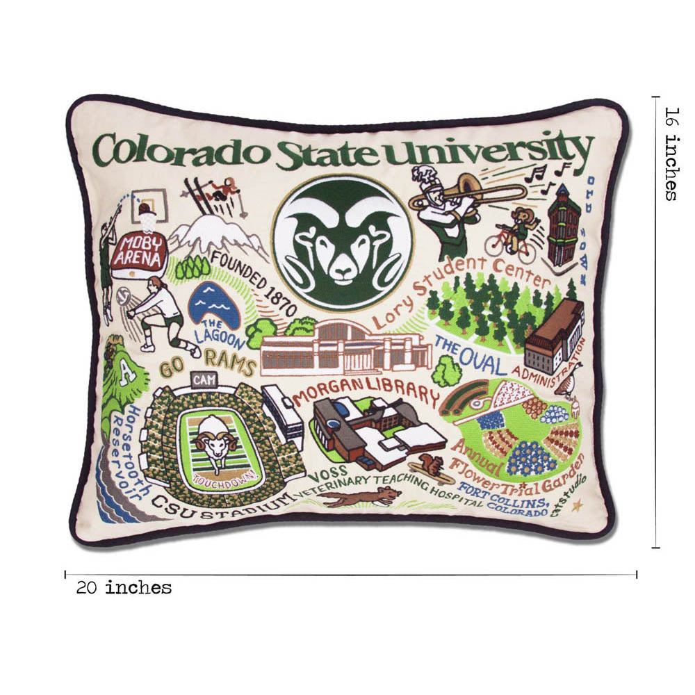 Colorado State University Collegiate Embroidered Pillow by CatStudio-4
