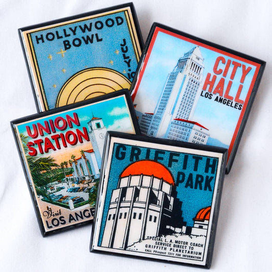 Vintage Los Angeles Drink Coaster Set-0